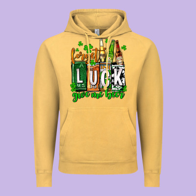 St. Patrick's Forget Luck Give Me Beer Vintage Hoodie Designed By Oliviacreatesart
