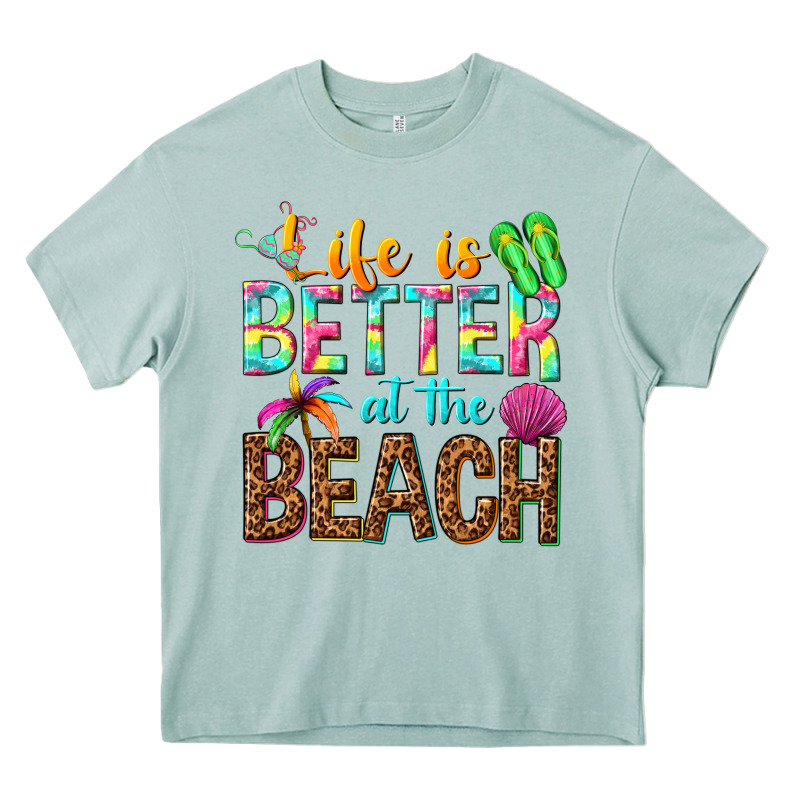 Life Is Better At The Beach Heavy Core Tee by NancyCooperArtShop | Teevron