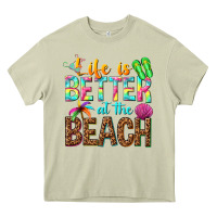 Mossy Life is better at the beach Heavy Core Tee - NancyCooperArtShop