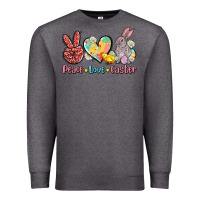 Charcoal Heather peace love easter Premium Sweatshirt - AdoDesignShop