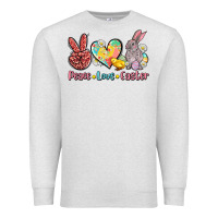 Oatmeal Heather peace love easter Premium Sweatshirt - AdoDesignShop