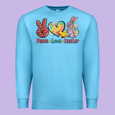 Peace Love Easter Premium Sweatshirt Designed By Adodesignshop