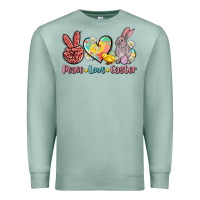 Seafoam peace love easter Premium Sweatshirt - AdoDesignShop