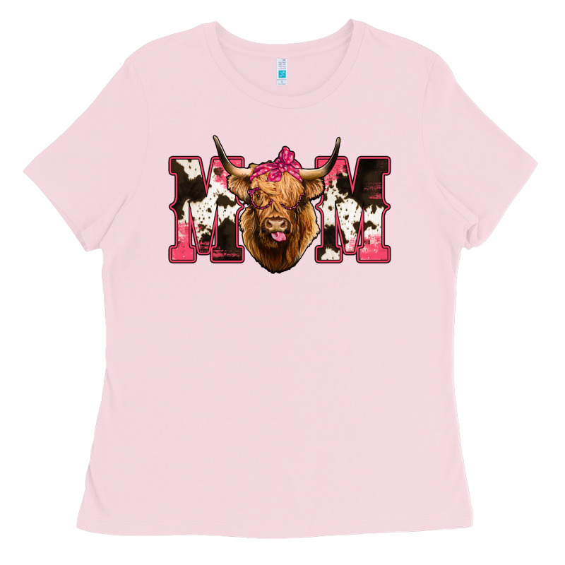 Western Highland Cow Mom Ladies Tee by HowdyJamesFarm | Teevron
