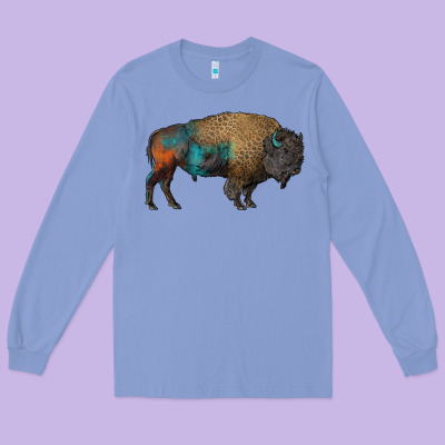 Leopard Bison Long Sleeve Tee Designed By Ranaportraitstore