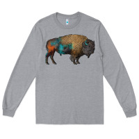Heather Grey leopard bison Long Sleeve Tee - RanaPortraitStore
