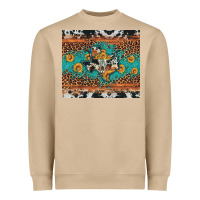 Mushroom bull skull texas map sunflower leopard cowhide Heavyweight Sweatshirt - Artiststas