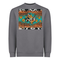 Storm bull skull texas map sunflower leopard cowhide Heavyweight Sweatshirt - Artiststas