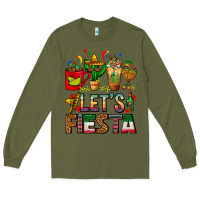 Army Green Let's Fiesta Mexico Coffee Cups With Cactus Long Sleeve Tee - FaDigitalArtStudio