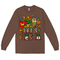 Chestnut Let's Fiesta Mexico Coffee Cups With Cactus Long Sleeve Tee - FaDigitalArtStudio