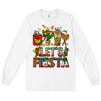 White Let's Fiesta Mexico Coffee Cups With Cactus Long Sleeve Tee - FaDigitalArtStudio