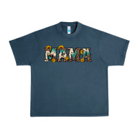 Midnight Navy mama sunflower leopard Urban Heavy Tee - OliviaCreatesArt