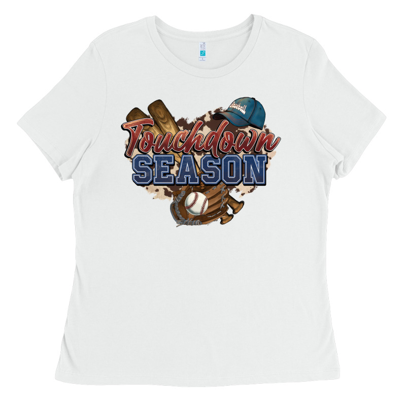 Touchdown Season Baseball Ladies Tee by HowdyJamesFarm | Teevron