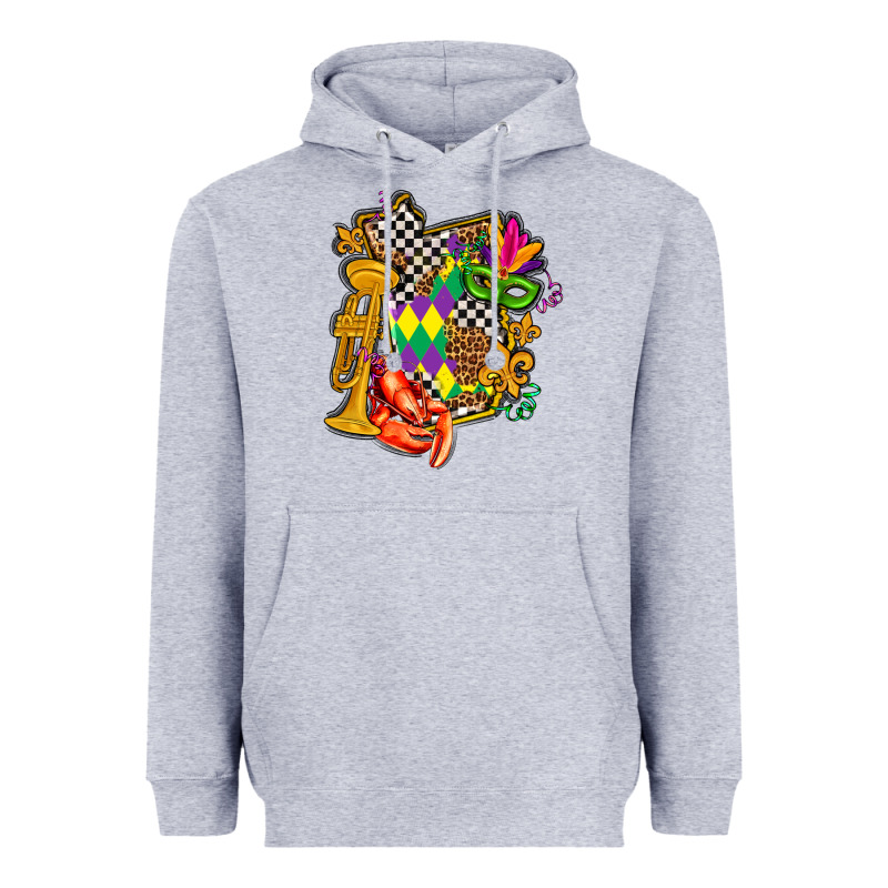 Mississippi Map Mardi Gras Heavyweight Hoodie by AdoDesignShop | Teevron