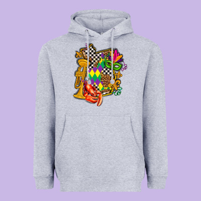 Mississippi Map Mardi Gras Heavyweight Hoodie Designed By Adodesignshop