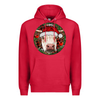 Cardinal Hereford Cow Christmas Premium Hoodie - RanaPortraitStore
