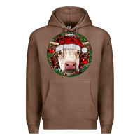 Chestnut Hereford Cow Christmas Premium Hoodie - RanaPortraitStore