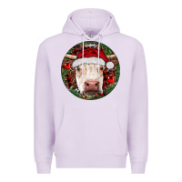 Lilac Hereford Cow Christmas Premium Hoodie - RanaPortraitStore