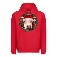 Red Hereford Cow Christmas Premium Hoodie - RanaPortraitStore