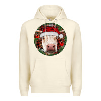 Sandshell Hereford Cow Christmas Premium Hoodie - RanaPortraitStore