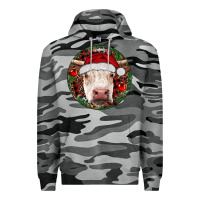 Slate Camo Hereford Cow Christmas Premium Hoodie - RanaPortraitStore