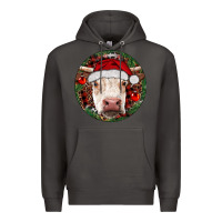 Smoke Hereford Cow Christmas Premium Hoodie - RanaPortraitStore