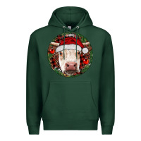 Sports Green Hereford Cow Christmas Premium Hoodie - RanaPortraitStore