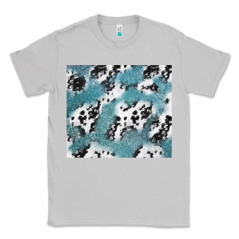 Teal Glitter And Cowhide Classic Tee by TumblerDesignByShophia | Teevron