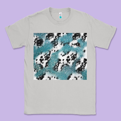 Teal Glitter And Cowhide Classic Tee Designed By Tumblerdesignbyshophia