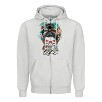 Dove Grey nurse cna life messy bun Zipper Hoodie - BarkalooDesign