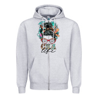 Heather Grey nurse cna life messy bun Zipper Hoodie - BarkalooDesign