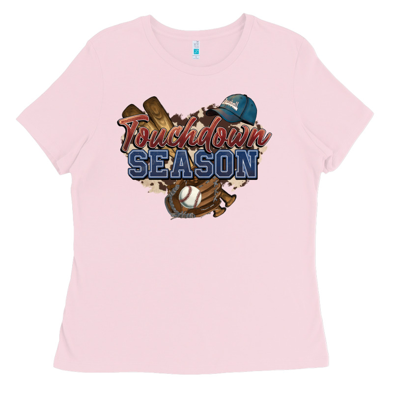 Touchdown Season Baseball Ladies Tee by HowdyJamesFarm | Teevron