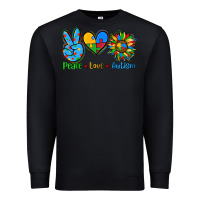 Black peace love autism Premium Sweatshirt - AdoDesignShop