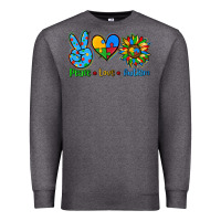 Charcoal Heather peace love autism Premium Sweatshirt - AdoDesignShop