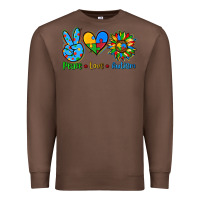 Chestnut peace love autism Premium Sweatshirt - AdoDesignShop