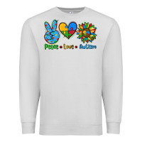 Dove Grey peace love autism Premium Sweatshirt - AdoDesignShop