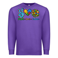 Purple peace love autism Premium Sweatshirt - AdoDesignShop