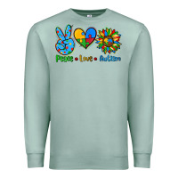 Seafoam peace love autism Premium Sweatshirt - AdoDesignShop