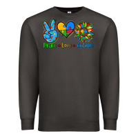 Smoke peace love autism Premium Sweatshirt - AdoDesignShop