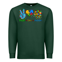 Sports Green peace love autism Premium Sweatshirt - AdoDesignShop