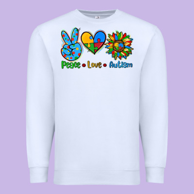 Peace Love Autism Premium Sweatshirt Designed By Adodesignshop