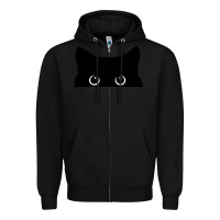 Black Peeking Cat Zipper Hoodie - maiPhamDesign