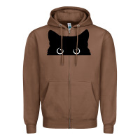 Chestnut Peeking Cat Zipper Hoodie - maiPhamDesign