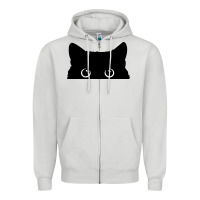 Dove Grey Peeking Cat Zipper Hoodie - maiPhamDesign