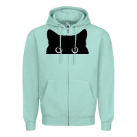 Peeking Cat Zipper Hoodie | Teevron