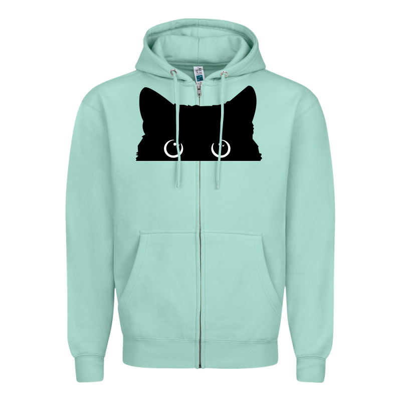 Peeking Cat Zipper Hoodie by maiPhamDesign | Teevron