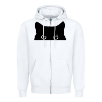 White Peeking Cat Zipper Hoodie - maiPhamDesign