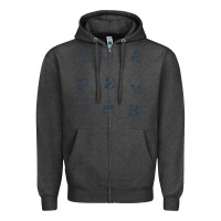 Charcoal Heather Skulls Zipper Hoodie - maiPhamDesign