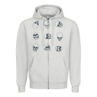Dove Grey Skulls Zipper Hoodie - maiPhamDesign