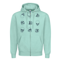 Seafoam Skulls Zipper Hoodie - maiPhamDesign